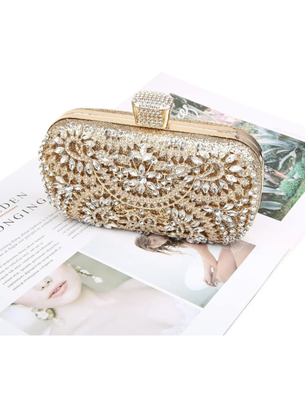 Sparkly Rhinestone Crystal Clutch Bag | Glitter Sequin Evening Purse for